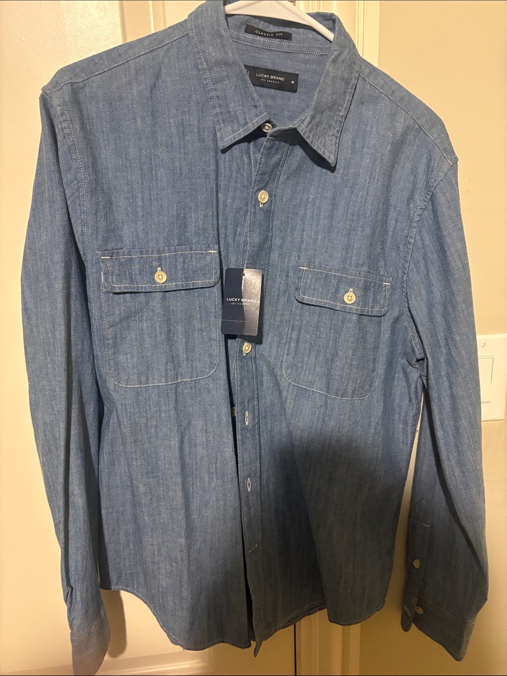 Lucky Brand Men's Denim Button-Down Shirt in Light Blue
